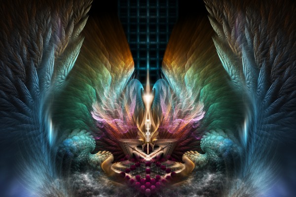 Wings Of Artillian Fractal Composition Print